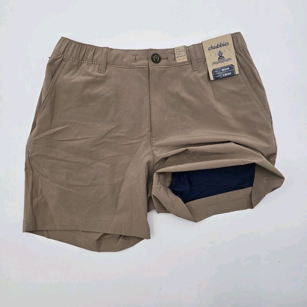 Chubbies Shorts Mens 6 Inch Brown Khaki Tan Everywear Boxer Lined Tahoes